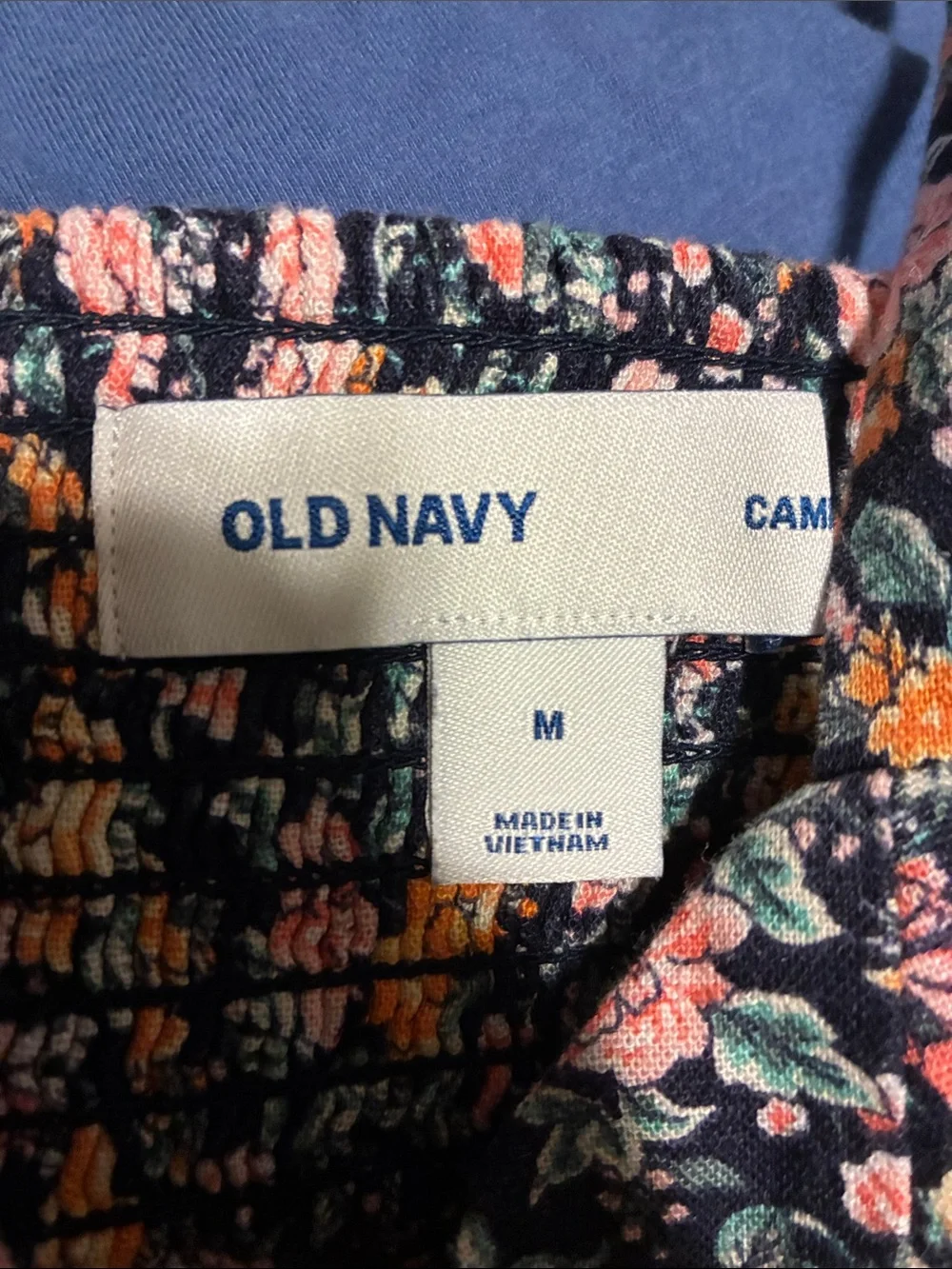 Old Navy Navy Floral Slip Midi Skirt with Pink and Yellow Flowers